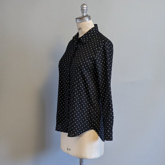 Black and White Polka Dot Button Up Shirt Uniqlo XS - Picture 2 of 7